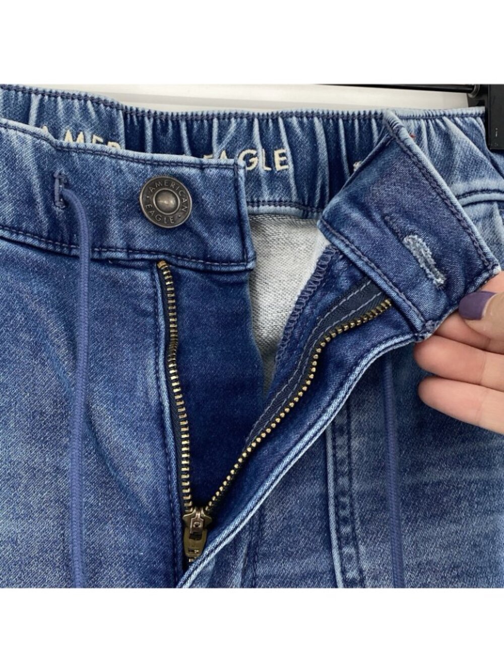 American Eagle Women’s Next Level Stretch Denim Jogger Jeans Size 10 SHORT - Picture 10 of 12